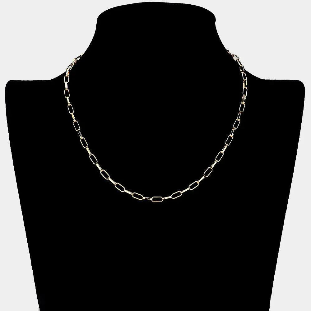 Gold Metal Paperclip Chain Necklace - Jewelry Store by Erik Rayo
