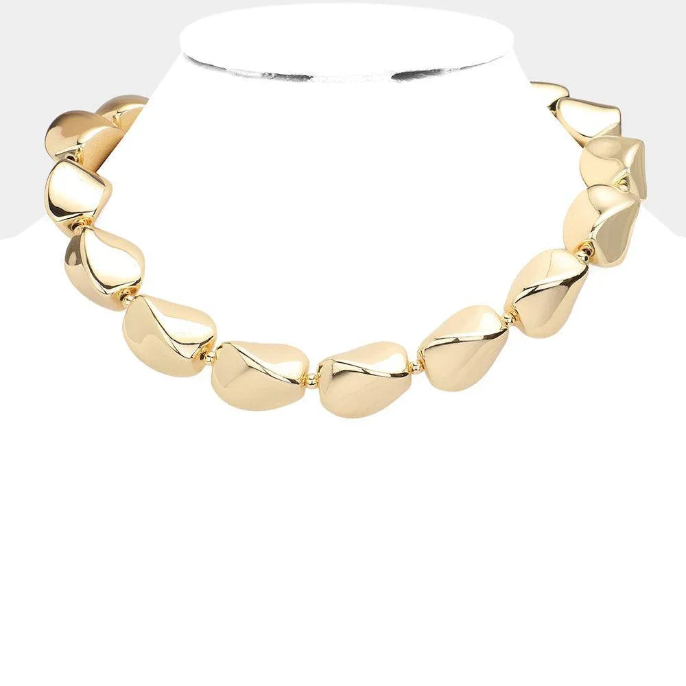 Gold Abstract Metal Chunky Necklace - Jewelry Store by Erik Rayo
