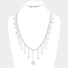 Load image into Gallery viewer, Drop Metal American Coin Fringe Bib Necklace
