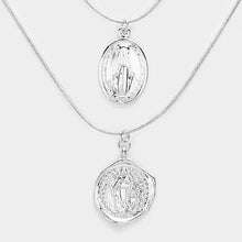 Load image into Gallery viewer, Layered Saint Mary Pendants Bib Necklace
