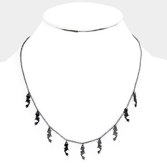 Black Multi Mermaid Metal Necklace