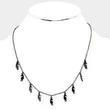 Load image into Gallery viewer, Black Multi Seahorse Metal Charm Necklace
