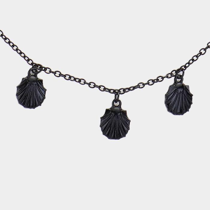 Black Multi Shell Metal Charm Necklace - Jewelry Store by Erik Rayo