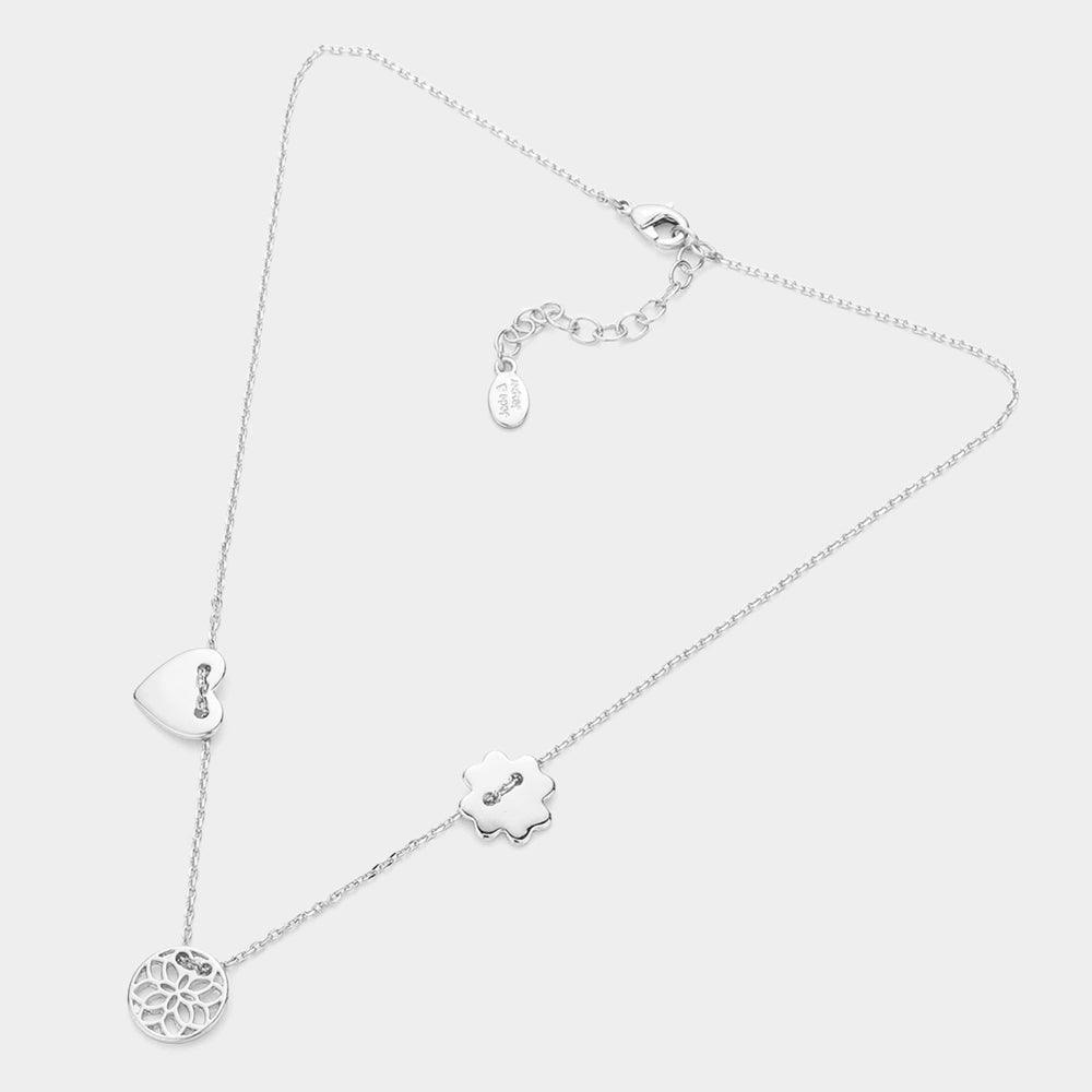 Silver Metal Heart Filigree Round Pendant Necklace - Jewelry Store by Erik Rayo
