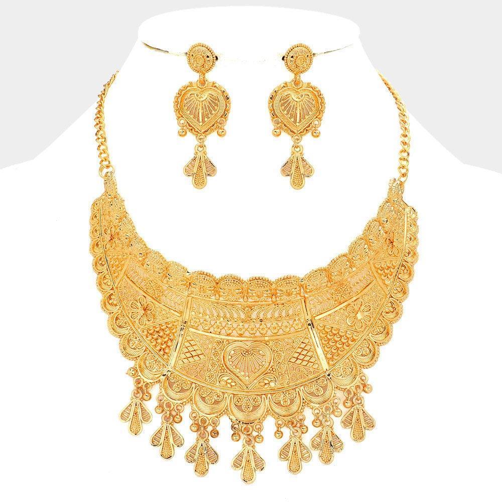 Gold Boho Abstract Metal Statement Necklace - Jewelry Store by Erik Rayo