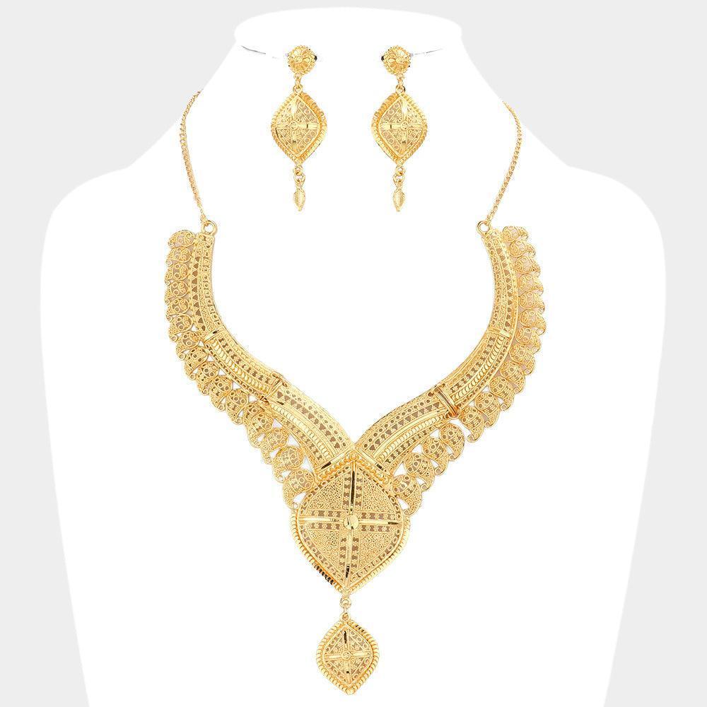 Gold Abstract Metal Statement Necklace - Jewelry Store by Erik Rayo
