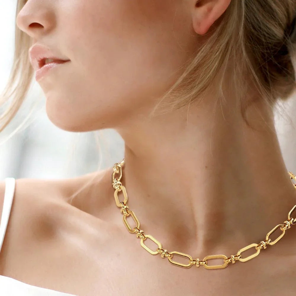 Gold 18K Gold Dipped Stainless Steel Premium Handmade Chain Necklace - Jewelry Store by Erik Rayo
