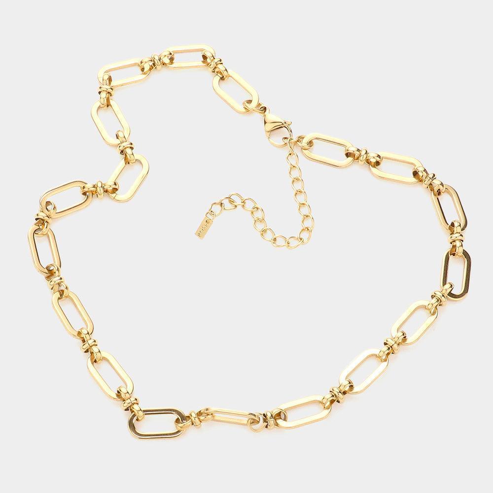 Gold 18K Gold Dipped Stainless Steel Premium Handmade Chain Necklace - Jewelry Store by Erik Rayo