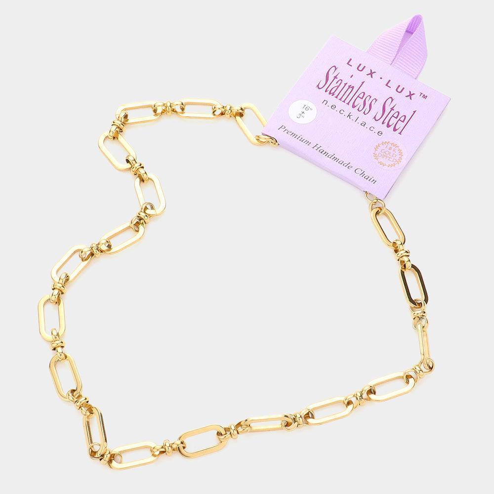 Gold 18K Gold Dipped Stainless Steel Premium Handmade Chain Necklace - Jewelry Store by Erik Rayo