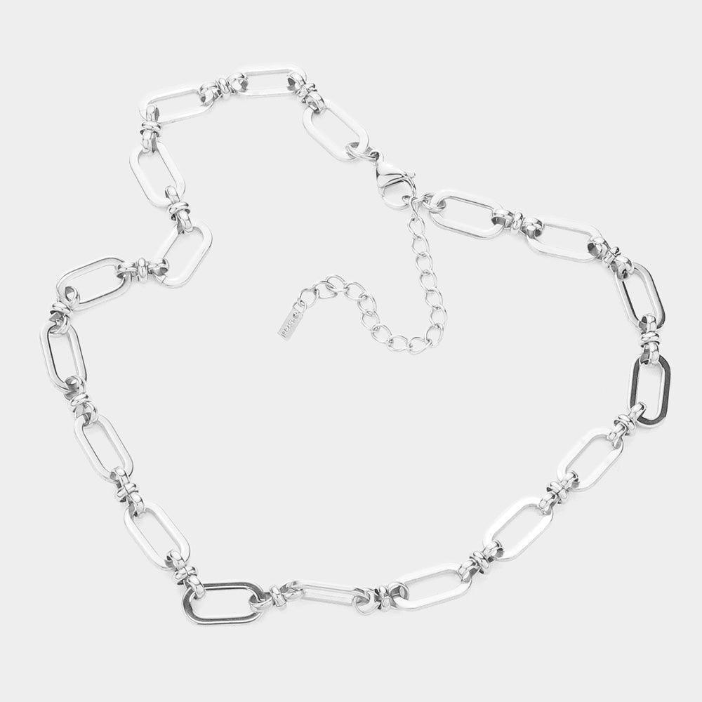 Gold 18K White Gold Dipped Stainless Steel Premium Handmade Chain Necklace - Jewelry Store by Erik Rayo