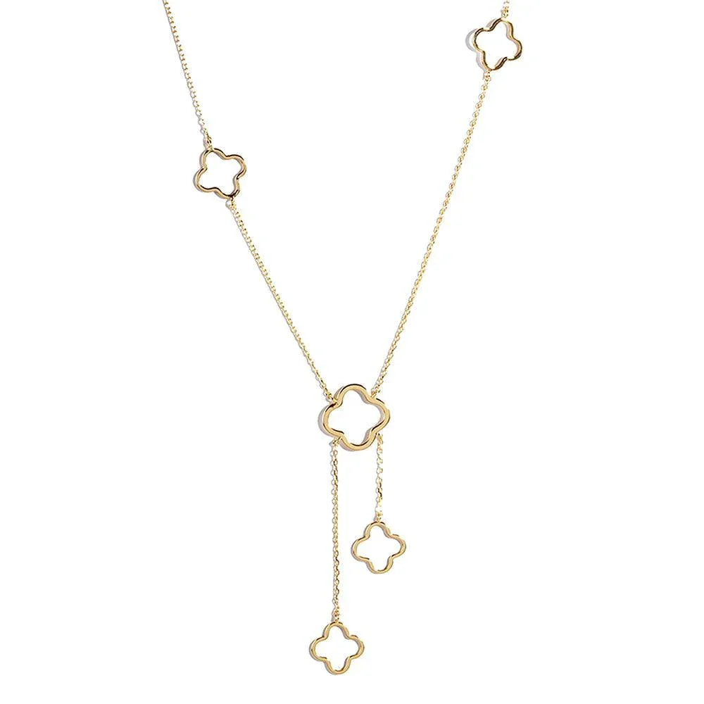 Gold Gold Dipped Quatrefoil Station Necklace - Jewelry Store by Erik Rayo
