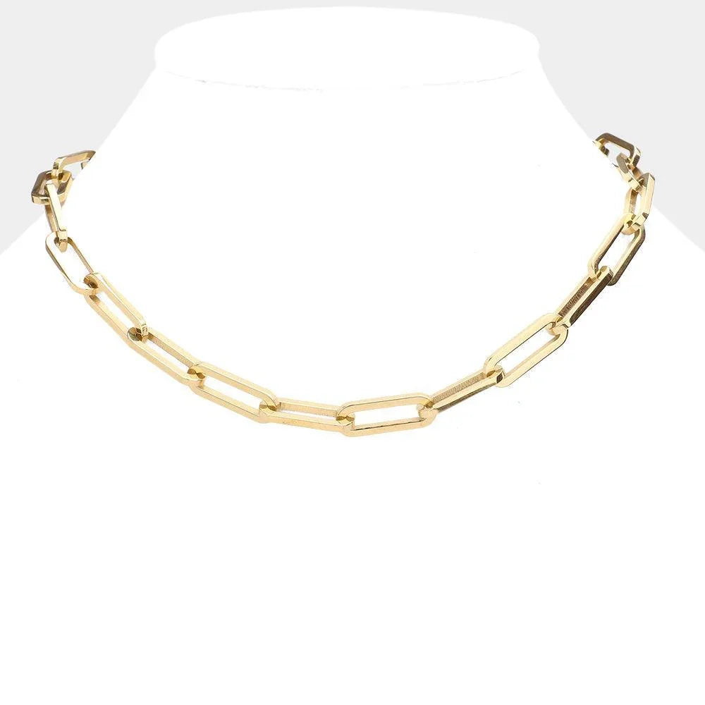 Gold 18K Gold Dipped Stainless Steel Premium Handmade Chain Necklace - Jewelry Store by Erik Rayo