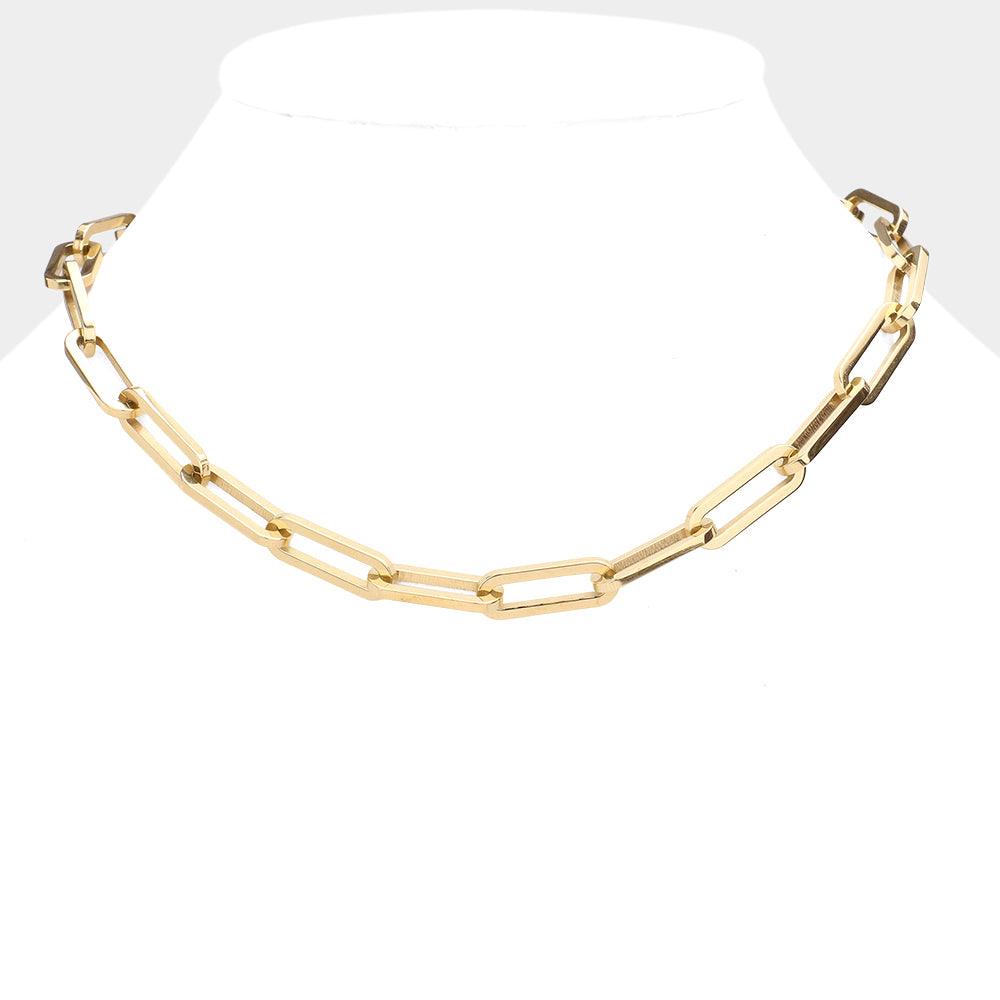 Gold 18K Gold Dipped Stainless Steel Premium Handmade Chain Necklace