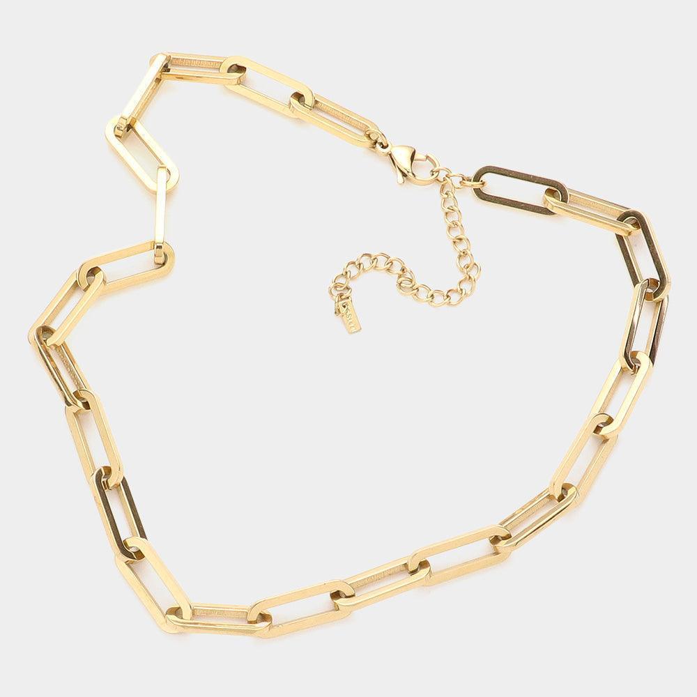 Gold 18K Gold Dipped Stainless Steel Premium Handmade Chain Necklace - Jewelry Store by Erik Rayo