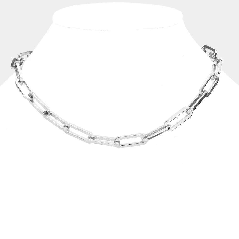 Gold 18K White Gold Dipped Stainless Steel Premium Handmade Chain Necklace - Jewelry Store by Erik Rayo