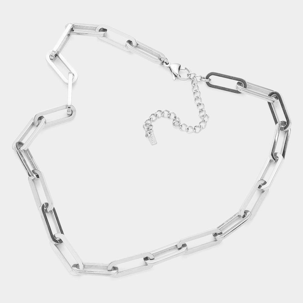 Gold 18K White Gold Dipped Stainless Steel Premium Handmade Chain Necklace - Jewelry Store by Erik Rayo