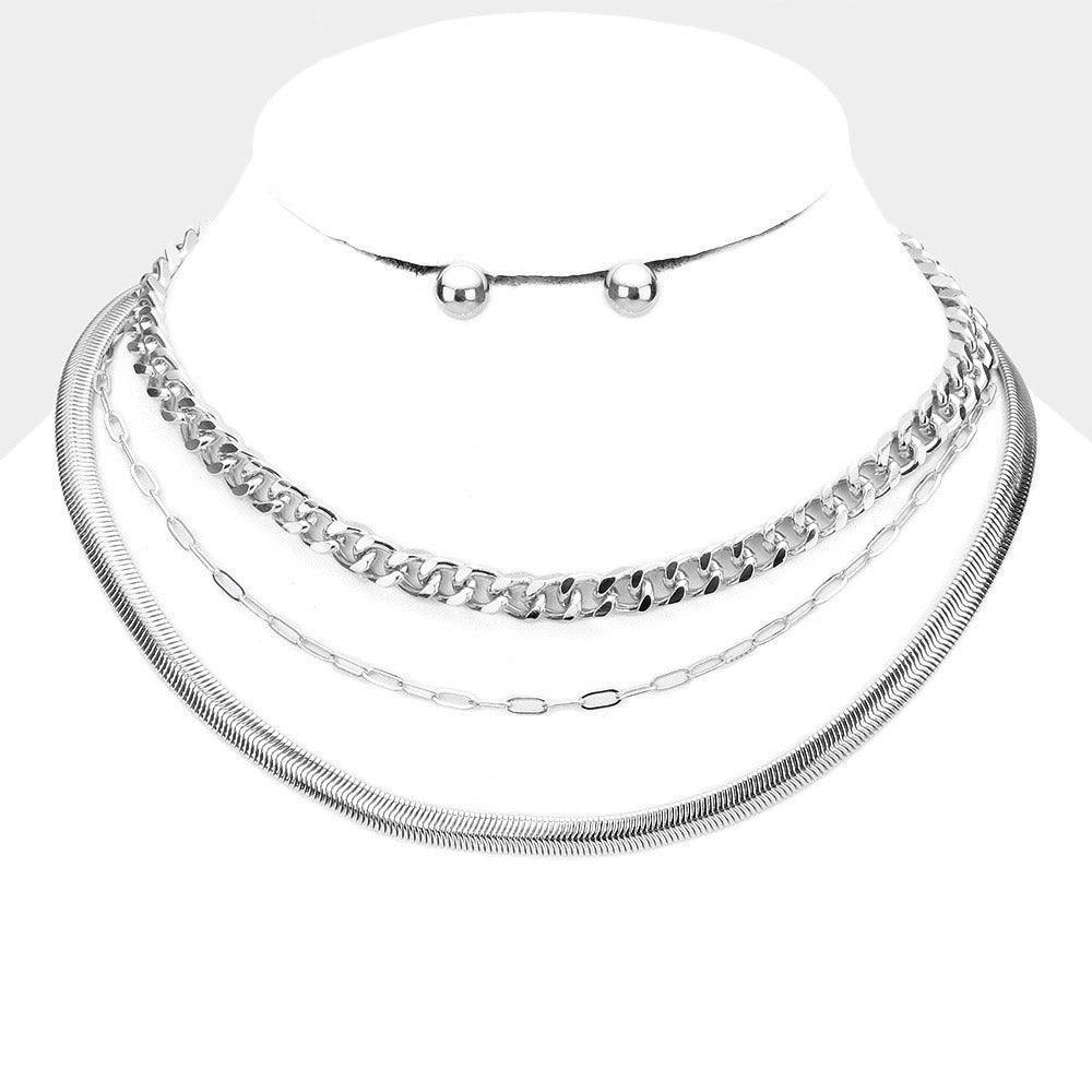 3 Piece Metal Chain Necklaces - Jewelry Store by Erik Rayo