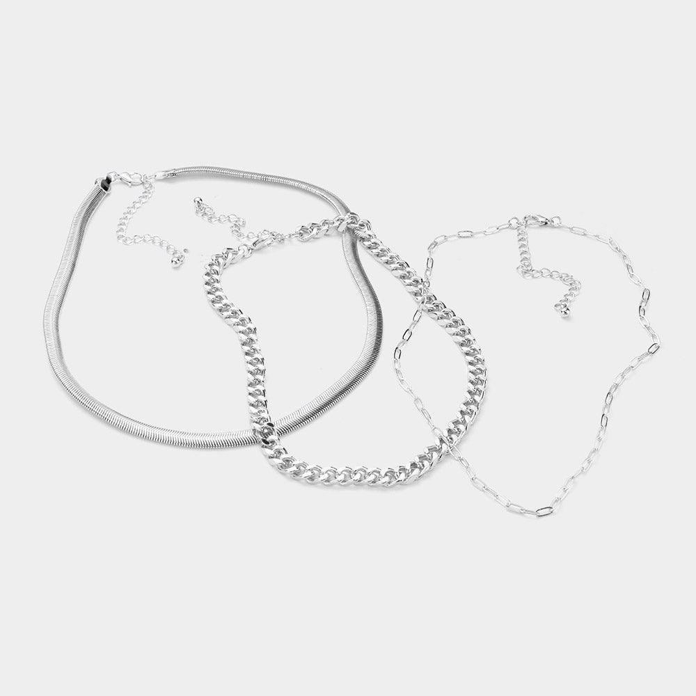 3 Piece Metal Chain Necklaces - Jewelry Store by Erik Rayo