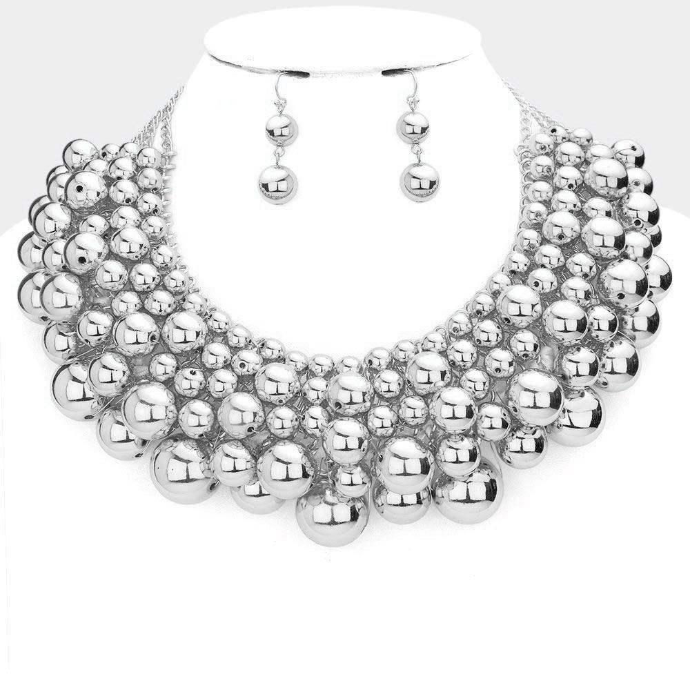 Ball Cluster Collar Necklace