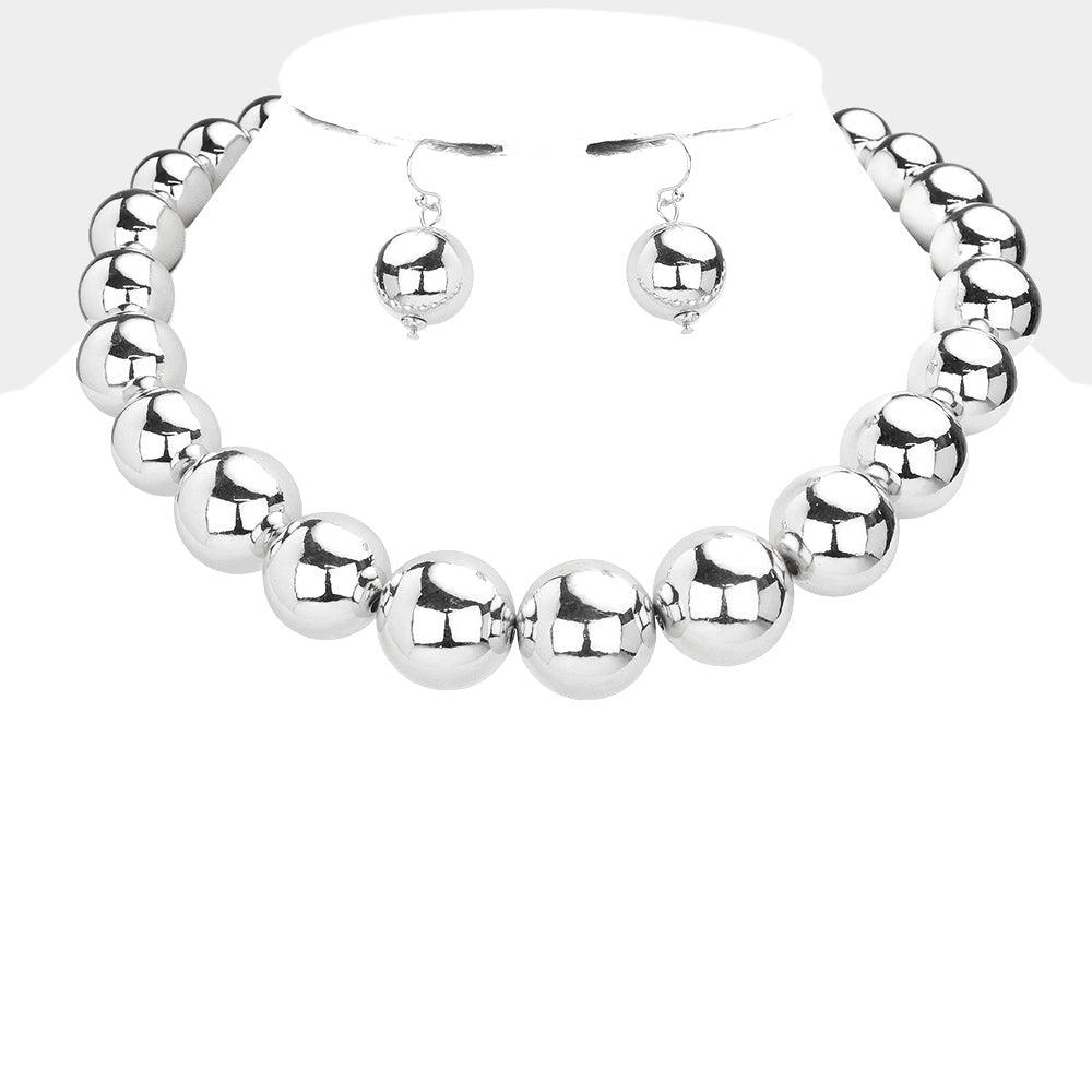 Metal Ball Collar Necklace