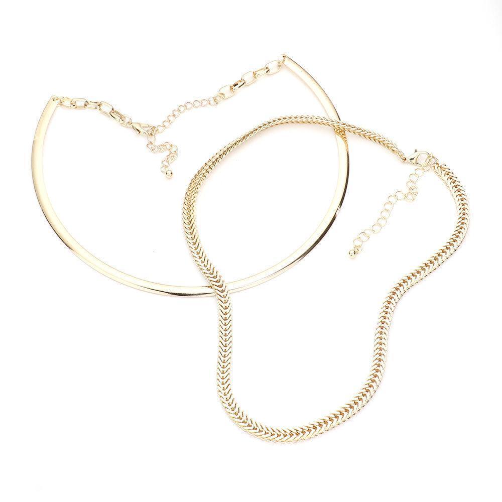 Gold 2PCS - Metal Chain Necklaces - Jewelry Store by Erik Rayo