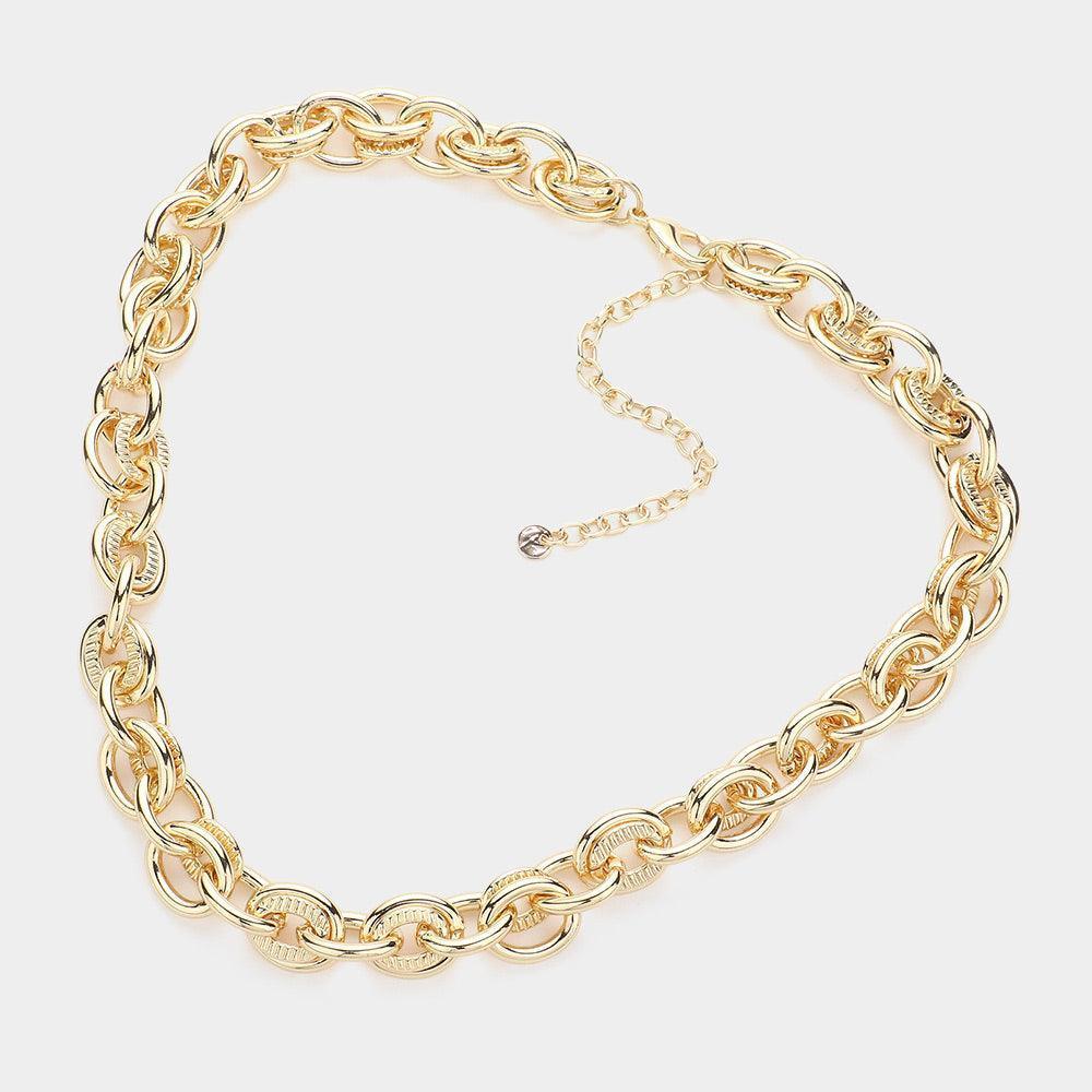 Gold Chunky Metal Chain Necklace - Jewelry Store by Erik Rayo
