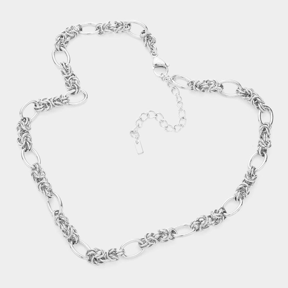 Gold 18K White Gold Dipped Stainless Steel Premium Handmade Chain Necklace - Jewelry Store by Erik Rayo