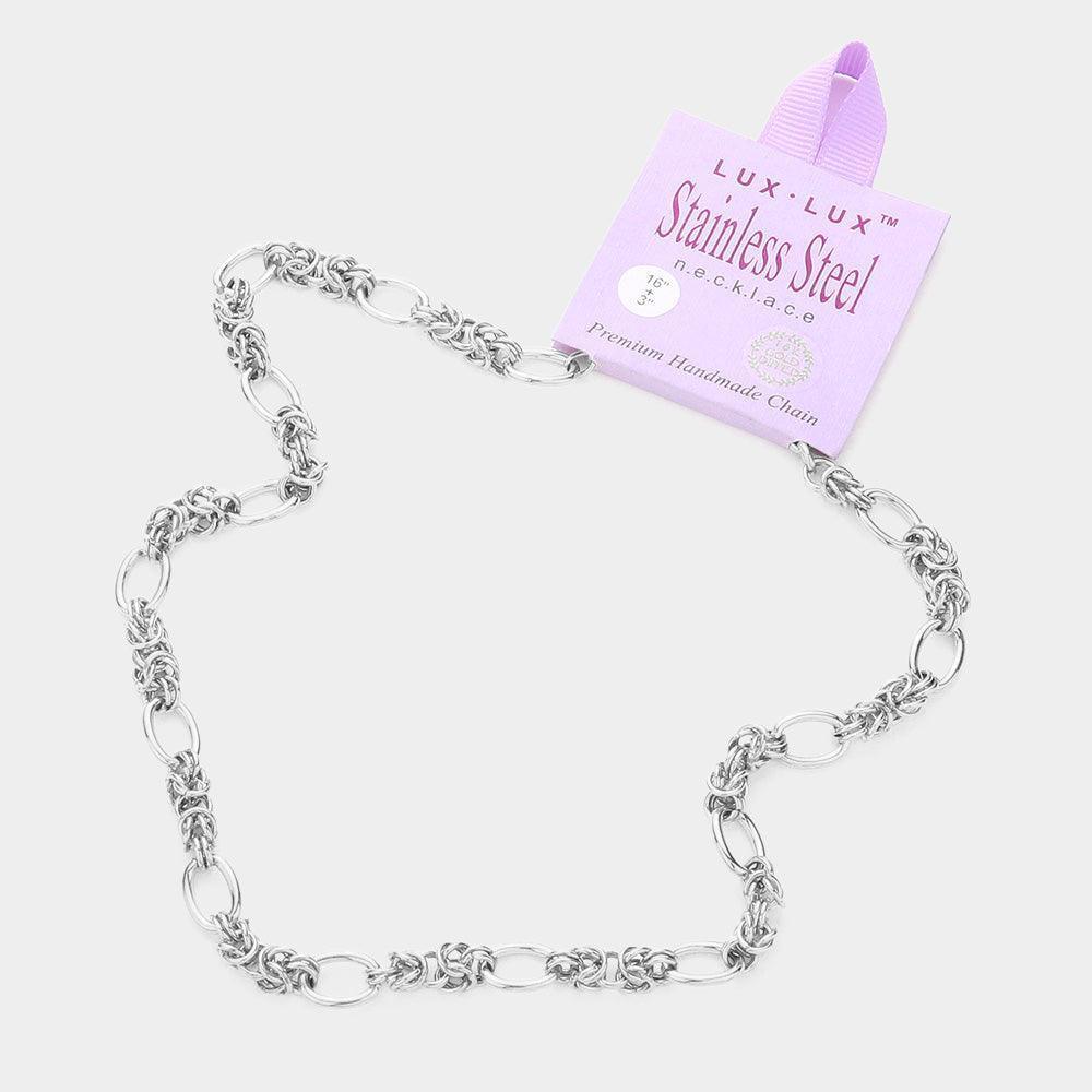 Gold 18K White Gold Dipped Stainless Steel Premium Handmade Chain Necklace - Jewelry Store by Erik Rayo