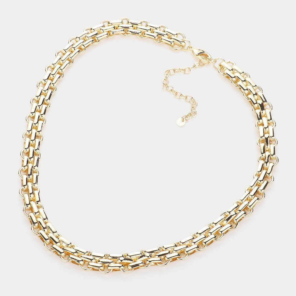 Gold Chunky Metal Link Chain Necklace - Jewelry Store by Erik Rayo