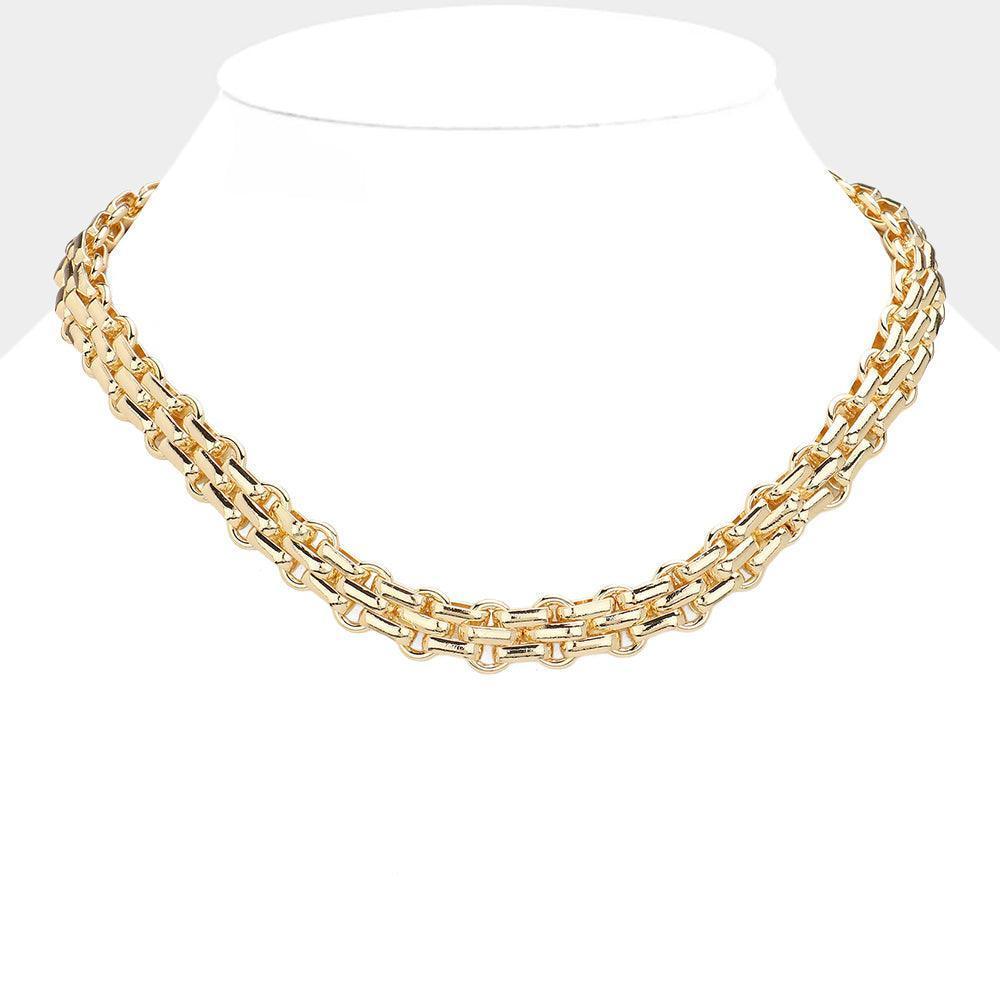 Gold Chunky Metal Link Chain Necklace - Jewelry Store by Erik Rayo