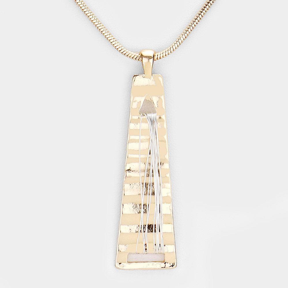 Silver Coil Wire Textured Metal Pendant Drop Necklace - Jewelry Store by Erik Rayo