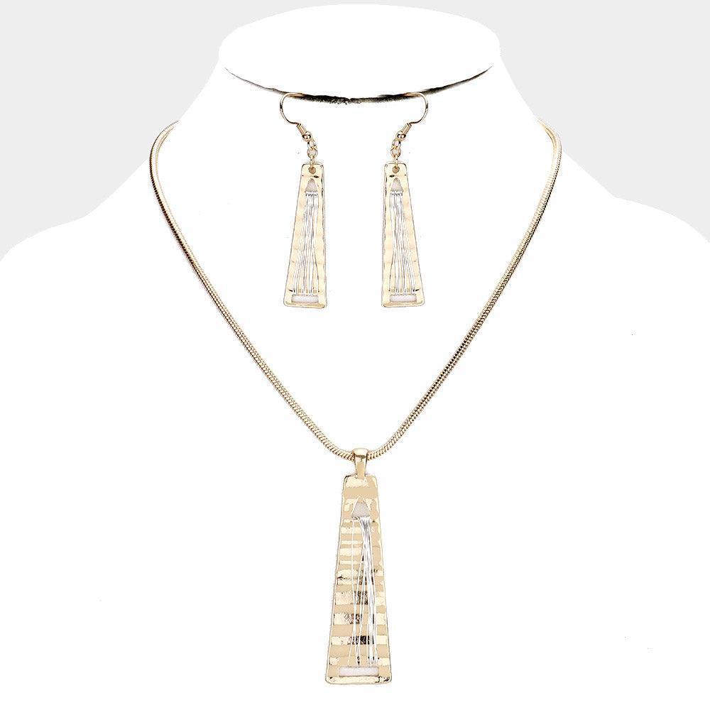 Silver Coil Wire Textured Metal Pendant Drop Necklace - Jewelry Store by Erik Rayo