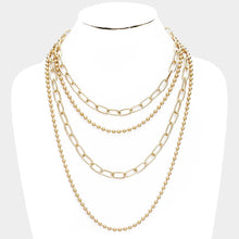 Load image into Gallery viewer, Gold 
Metal Chain Ball Layered Necklace
