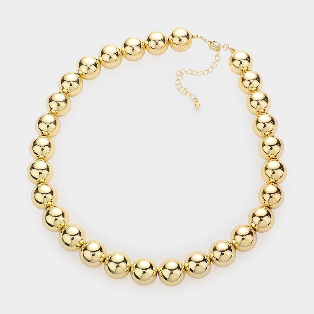 Gold Metal Ball Cluster Necklace - Jewelry Store by Erik Rayo