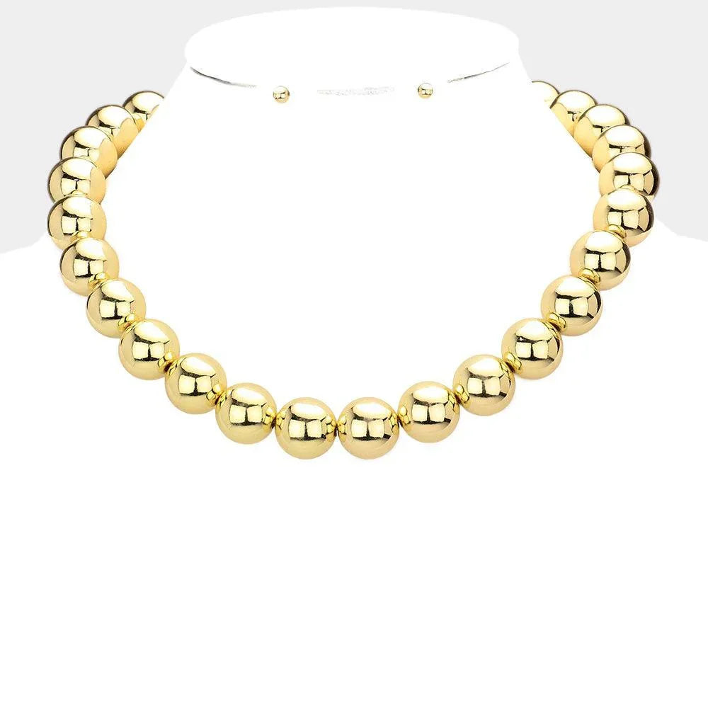 Gold Metal Ball Cluster Necklace - Jewelry Store by Erik Rayo