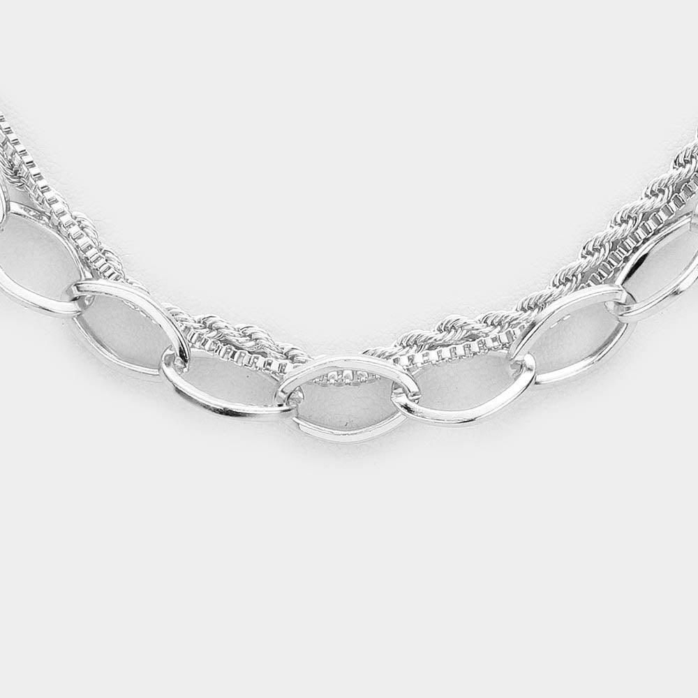 Metal Chain Link Layered Collar Necklace - Jewelry Store by Erik Rayo