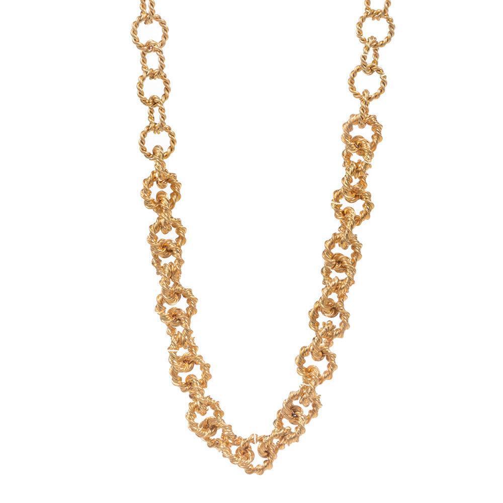 Gold Textured Metal Chain Link Necklace - Jewelry Store by Erik Rayo