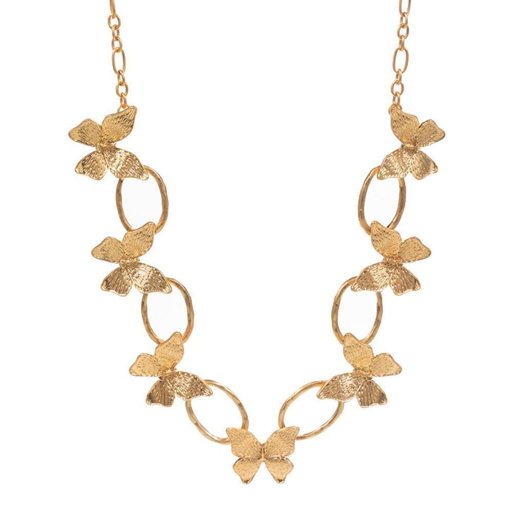 Gold Metal Butterfly Link Necklace - Jewelry Store by Erik Rayo