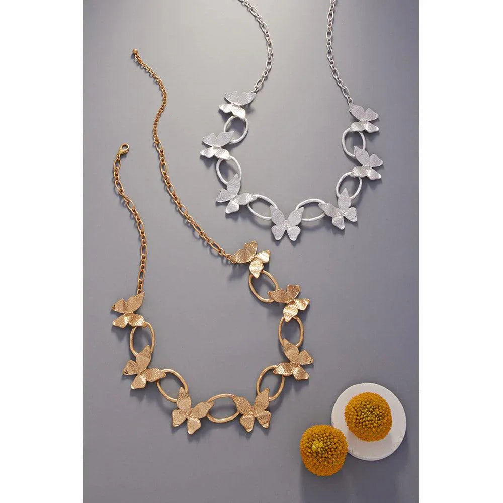 Gold Metal Butterfly Link Necklace - Jewelry Store by Erik Rayo