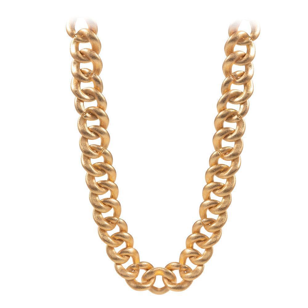 Gold Worn Metal Chain Necklace - Jewelry Store by Erik Rayo