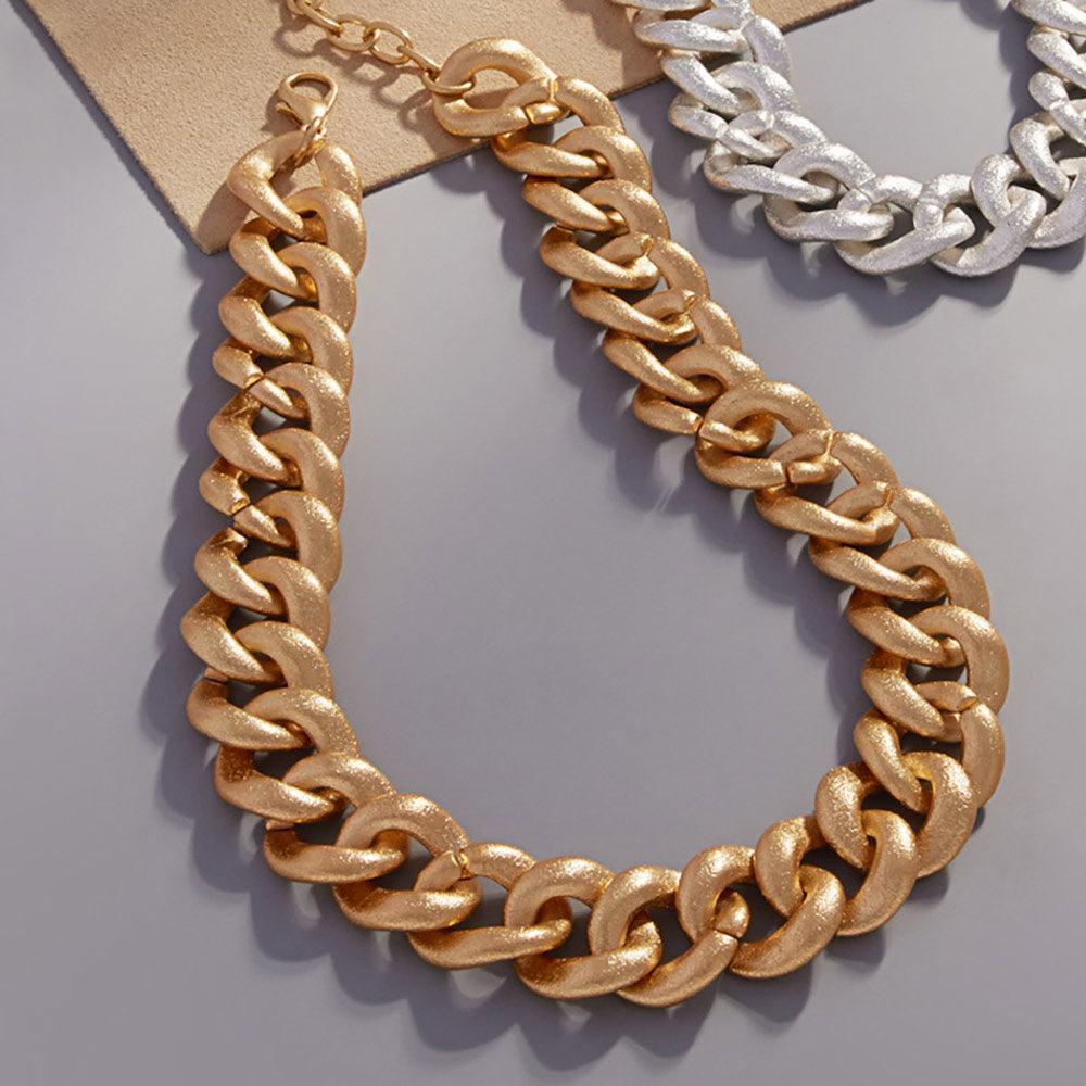 Gold Worn Metal Chain Necklace - Jewelry Store by Erik Rayo