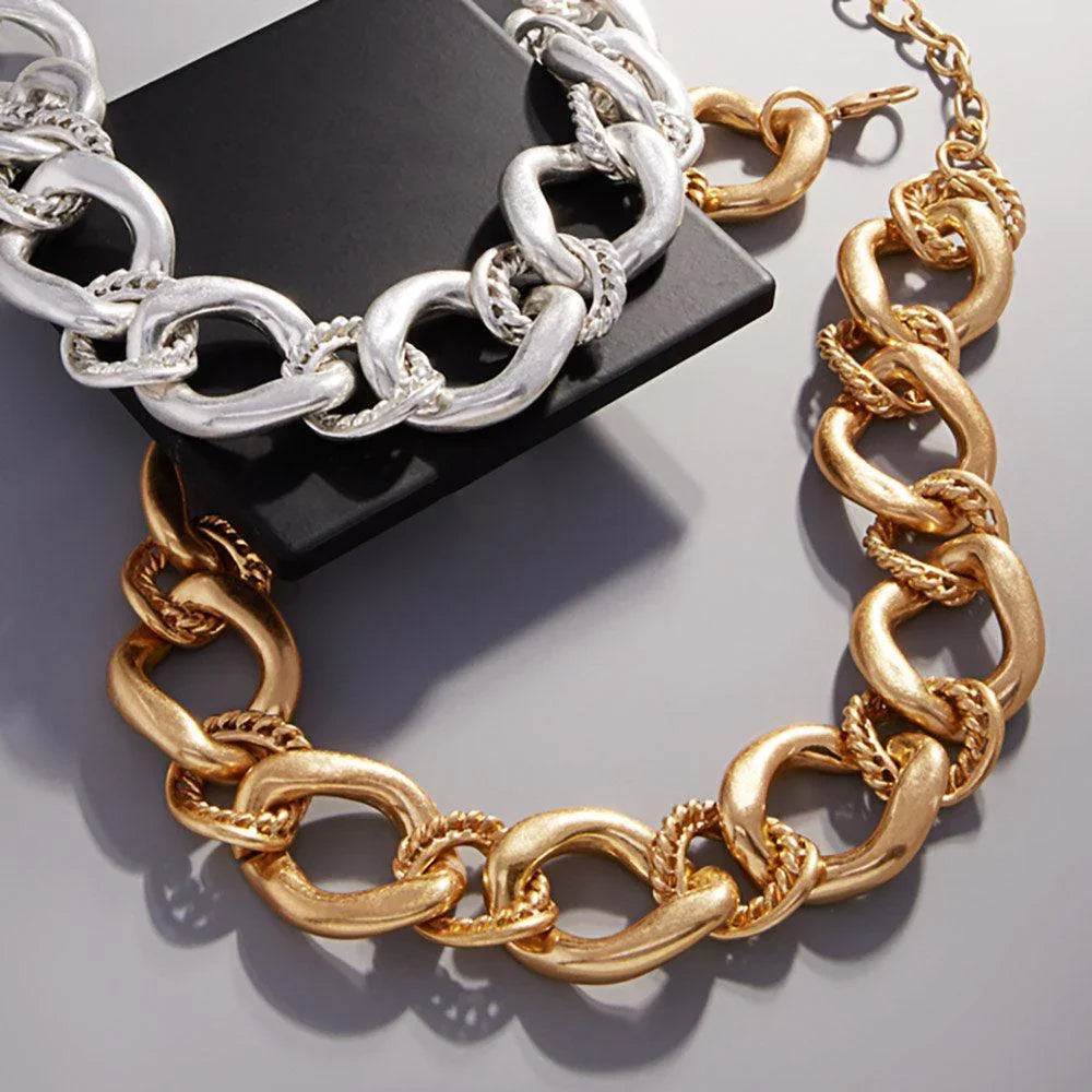 Gold Chunky Metal Chain Necklace - Jewelry Store by Erik Rayo