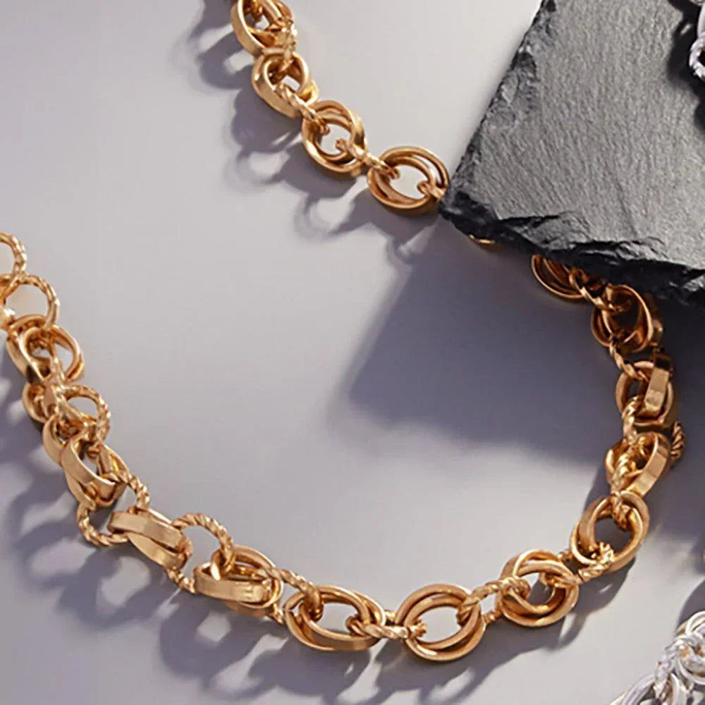 Gold Metal Chain Toggle Necklace - Jewelry Store by Erik Rayo