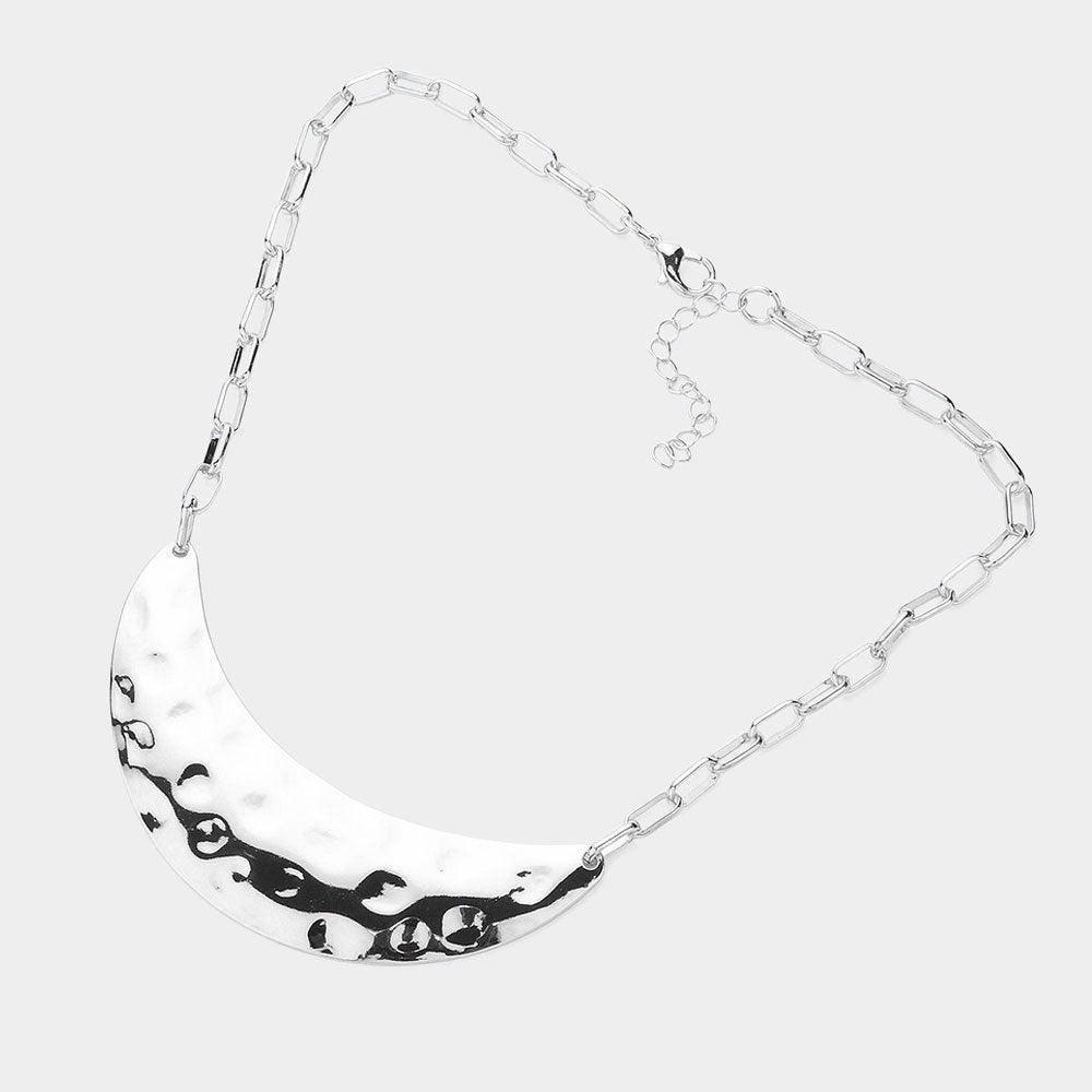 Hammered Metal Plate Pendant Necklace - Jewelry Store by Erik Rayo