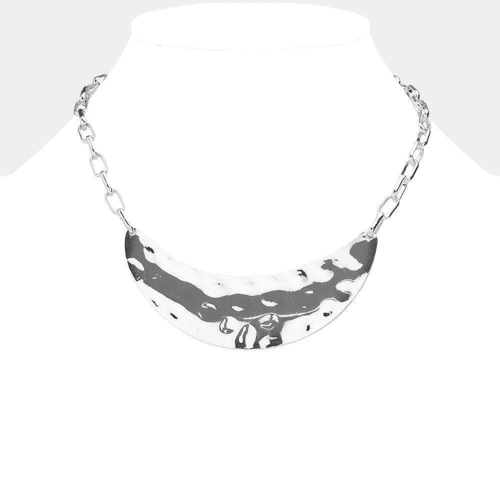 Hammered Metal Plate Pendant Necklace - Jewelry Store by Erik Rayo