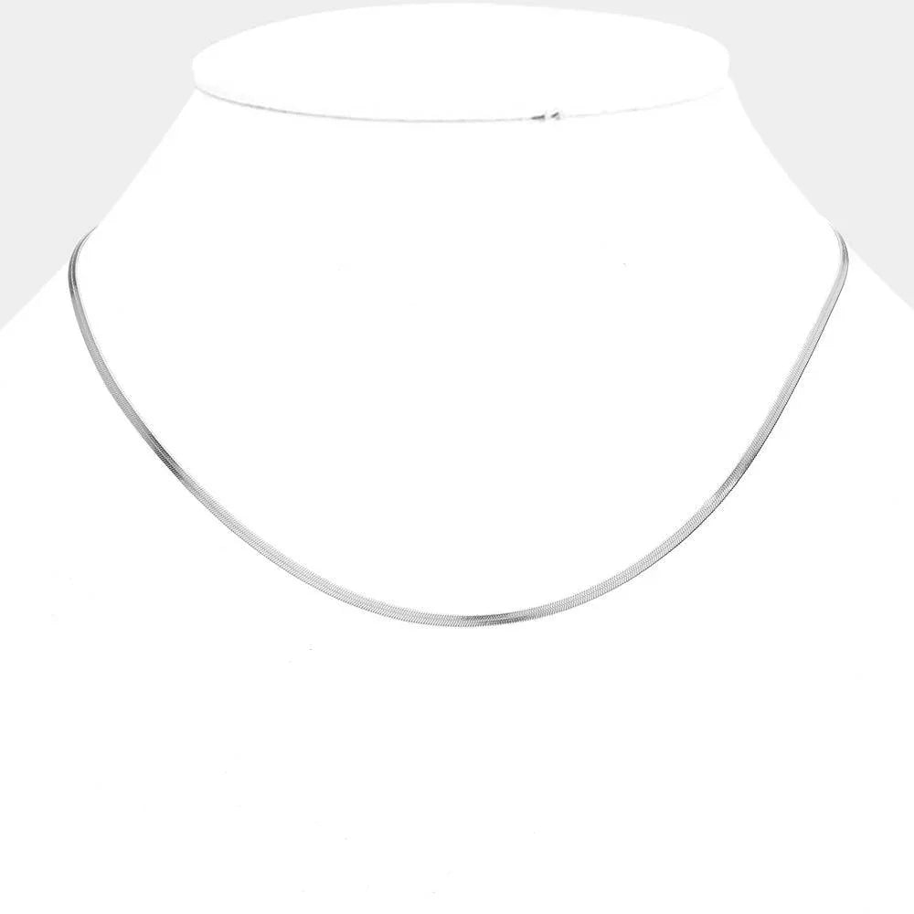 Stainless Steel Herringbone Chain Necklace - Jewelry Store by Erik Rayo