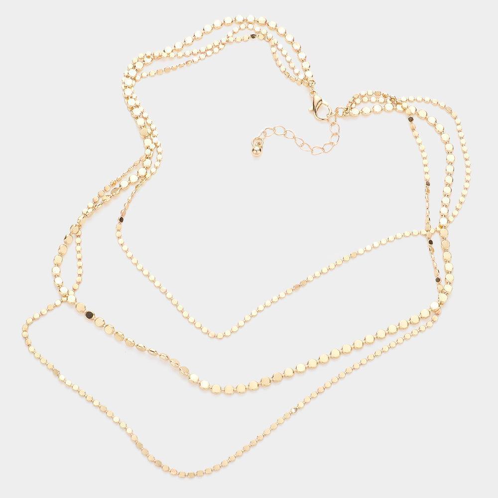 Gold Metal Chain Triple Layered Necklace - Jewelry Store by Erik Rayo