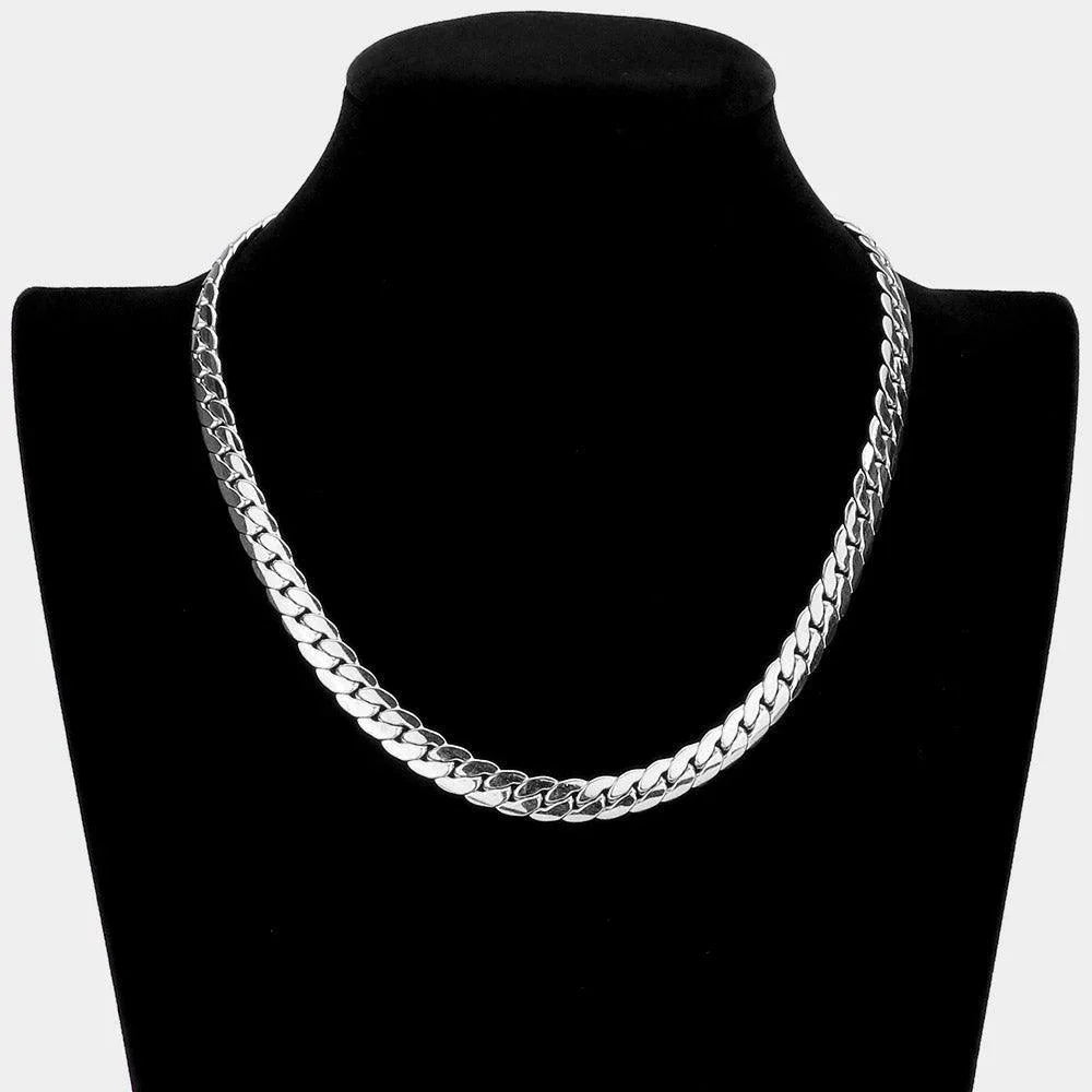 16 INCH, 8mm Stainless Steel Metal Chain Necklace - Jewelry Store by Erik Rayo