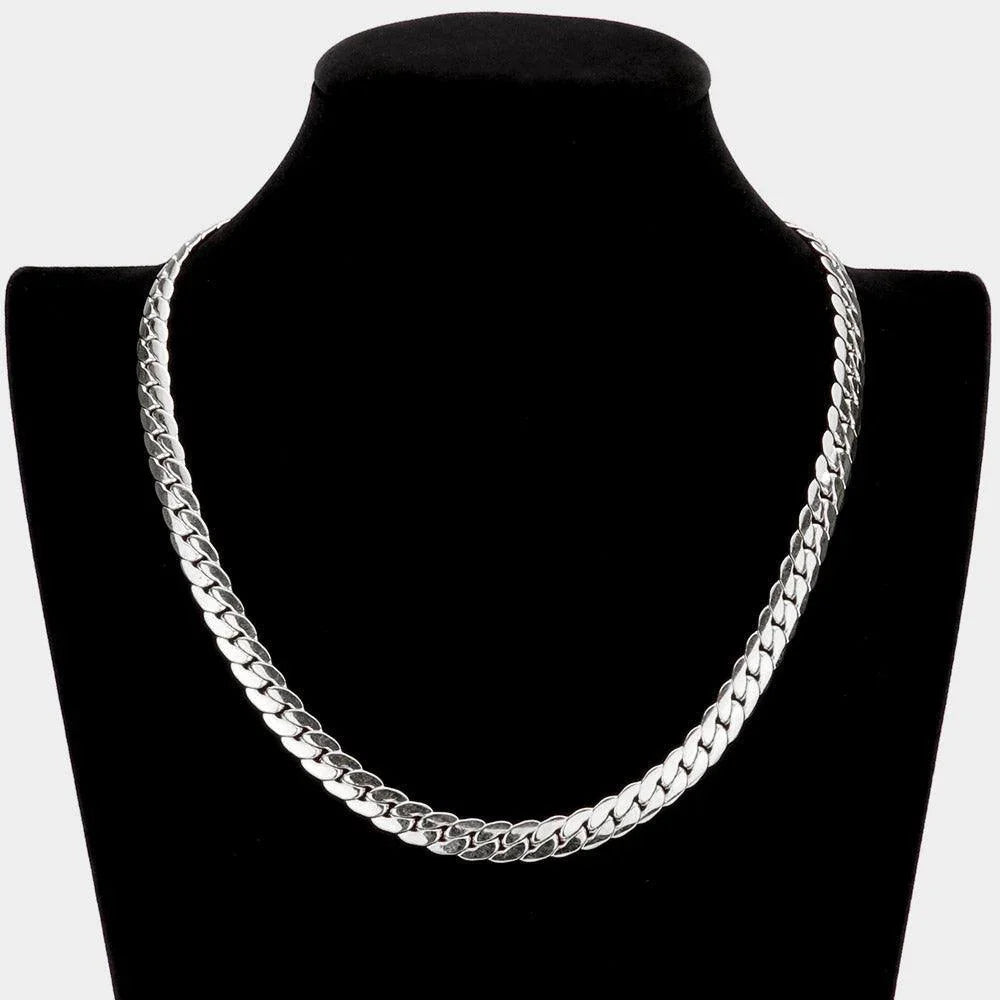 18 INCH, 8mm Stainless Steel Metal Chain Necklace - Jewelry Store by Erik Rayo