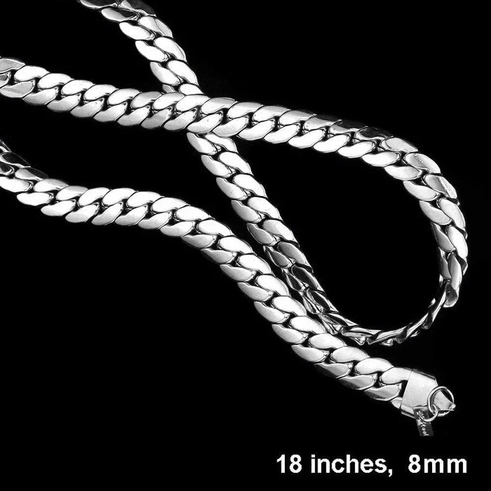 18 INCH, 8mm Stainless Steel Metal Chain Necklace - Jewelry Store by Erik Rayo